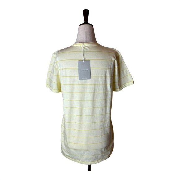 Everlane Yellow Striped Short Sleeve The Organic Cotton Crew Neck T‎ Shirt L NWT - Picture 3 of 11
